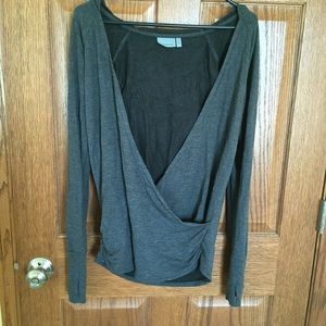 Athleta studio wrap hoodie charcoal grey small